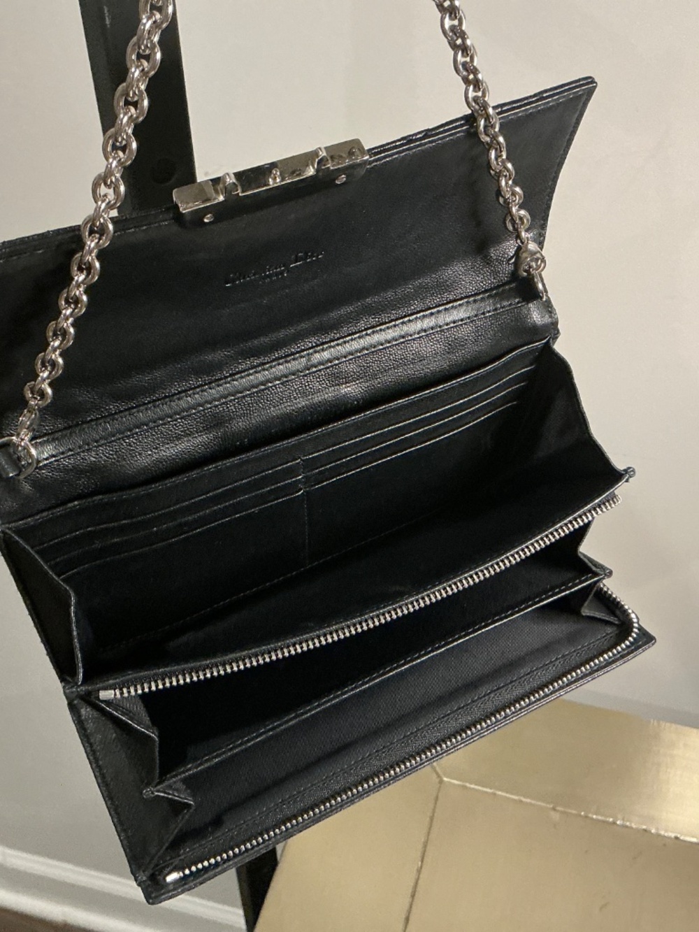 Authentic Christian Dior New Lock Pochette Black Quilted Lambskin Chain Bag - Picture 5 of 9